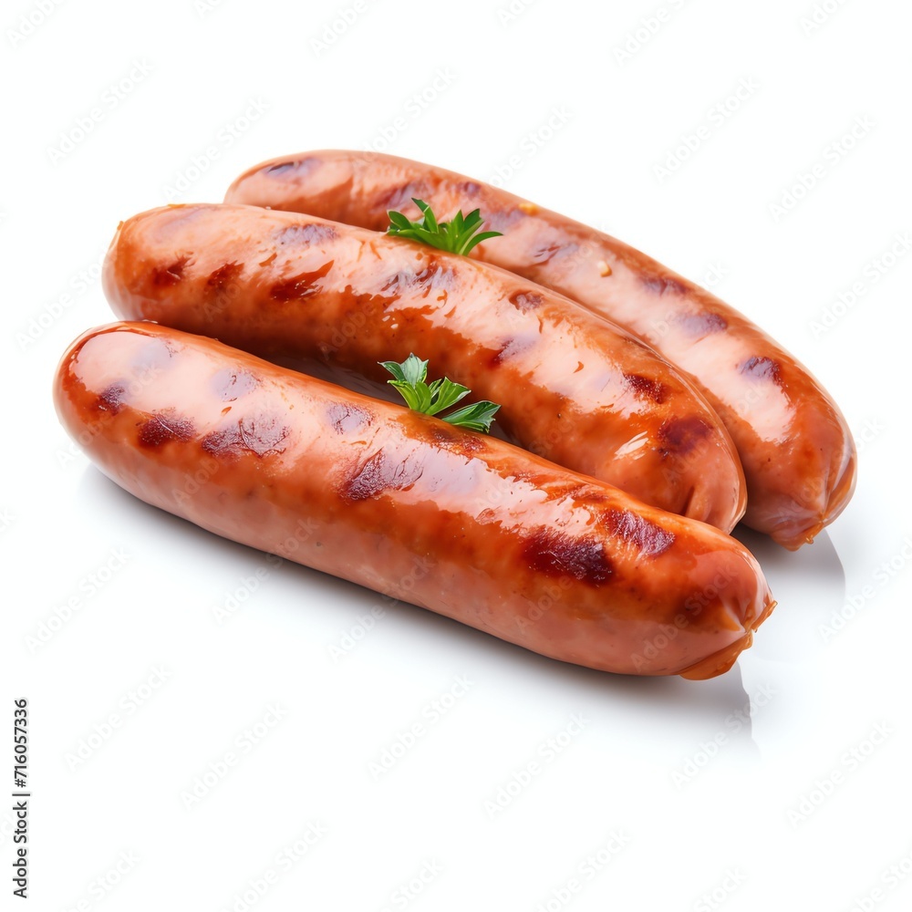 a sausages, studio light , isolated on white background a sausages, studio light , isolated on white background