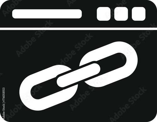 Chain engine seo icon simple vector. Online boost. Explore website