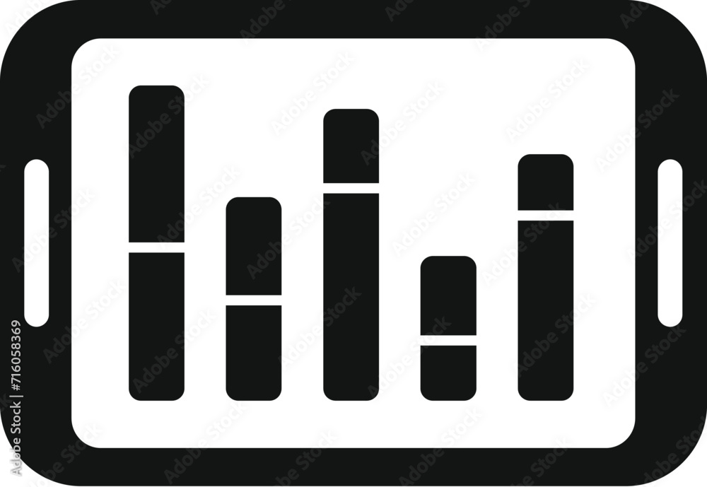Tablet seo chart icon simple vector. Universal graph. Information market Tablet seo chart icon simple vector. Universal graph. Information market