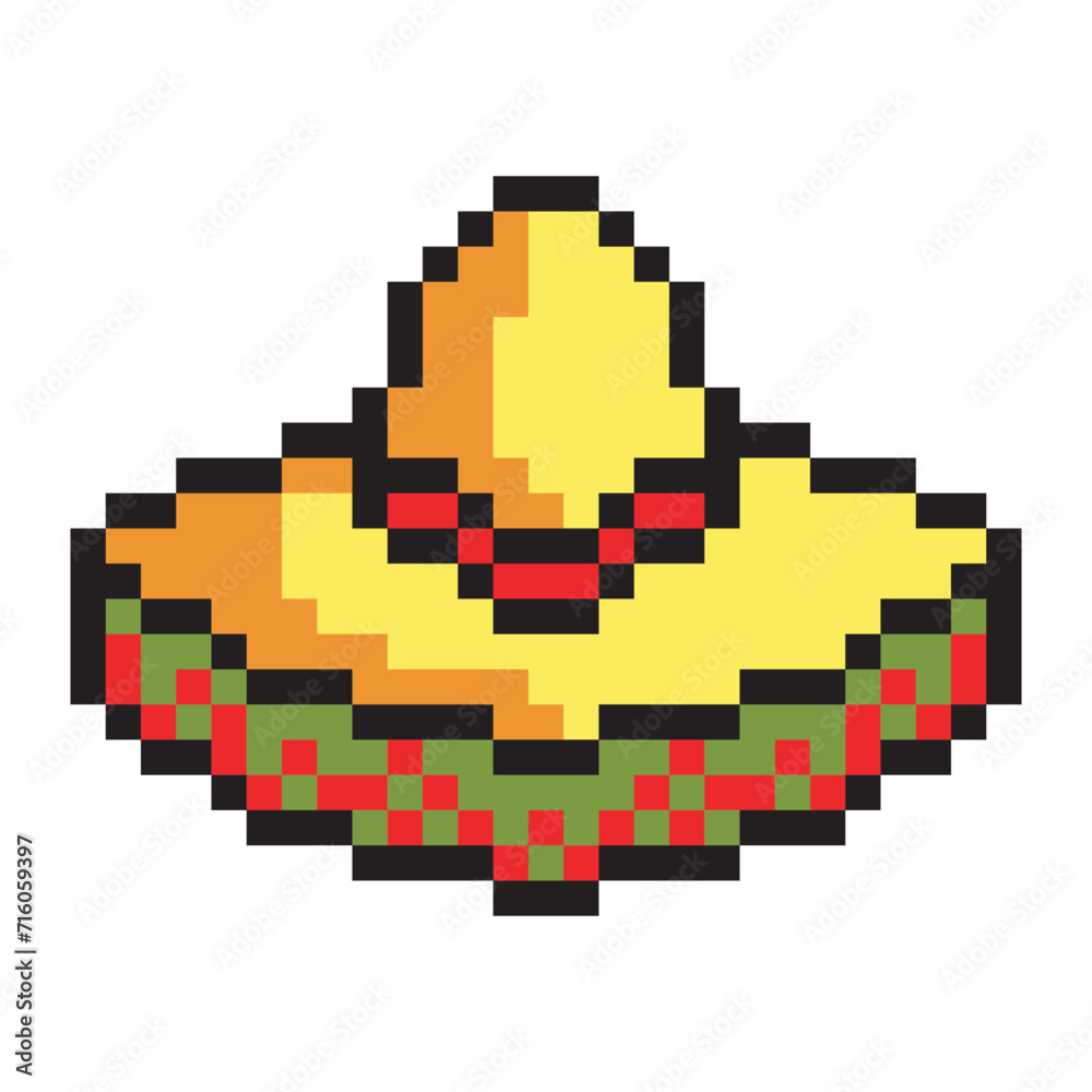 Sombrero mexico hat in pixel art Sombrero mexico hat in pixel art