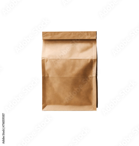 brown paper bag isolated on white