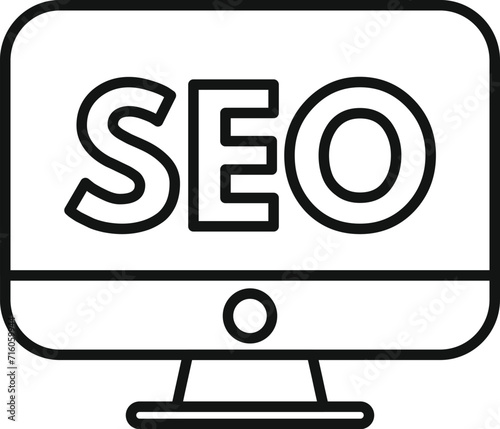 Seo computer engine icon outline vector. Global web. Chart platform