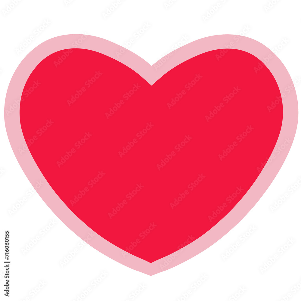 Red heart icon symbol,vector illustration, for logo design, valentine clip art 