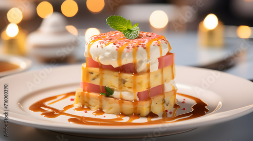 Sweet dessert on plate with...