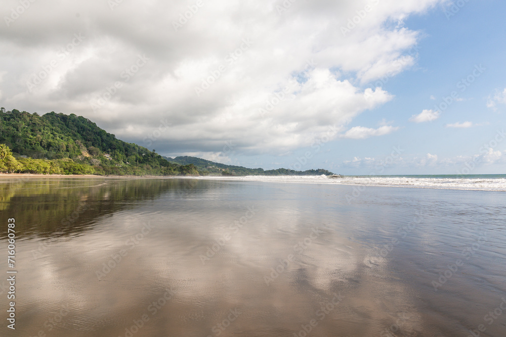 beach with reflection beautiful water tropical beach with reflection beautiful water tropical