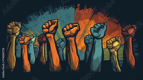 Nelson Mandela International Day A cartoon of fists Ai Generative
