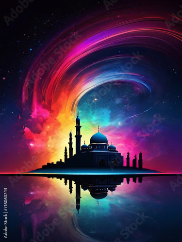 Mosque Eid Mubarak Background Design Art