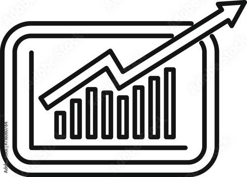 Tablet seo chart icon outline vector. Computer market. Innovation online