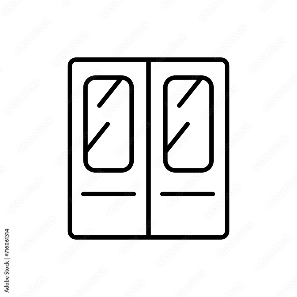 Train door outline icons, minimalist vector illustration ,simple transparent graphic element .Isolated on white background Train door outline icons, minimalist vector illustration ,simple transparent graphic element .Isolated on white background