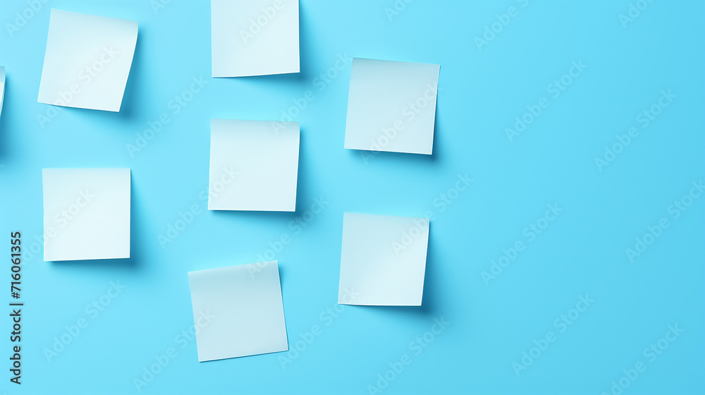Sticky notes isolated on blue background Sticky notes isolated on blue background