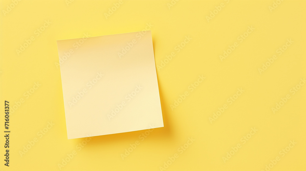 Yellow sticky note isolated on yellow background Yellow sticky note isolated on yellow background