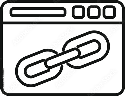 Chain engine seo icon outline vector. Online boost. Explore website