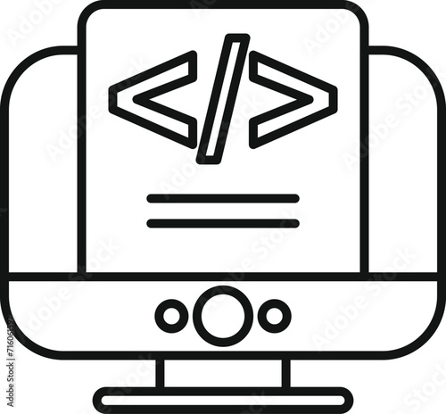 Seo gear engine icon outline vector. Audience content online. Data digital