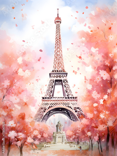 Art painting of Eiffel Tower © toomi123