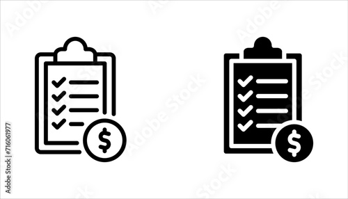 Invoice line icon set. Payment and bill invoice. Order symbol concept. vector illustration on white background