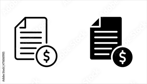 Invoice line icon set. Payment and bill invoice. Order symbol concept. vector illustration on white background