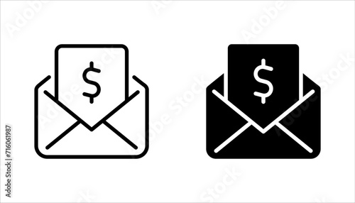 Invoice line icon set. Payment and bill invoice. Order symbol concept. vector illustration on white background