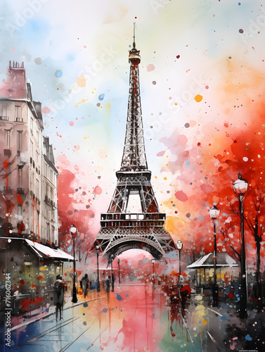 Art painting of Eiffel Tower © toomi123