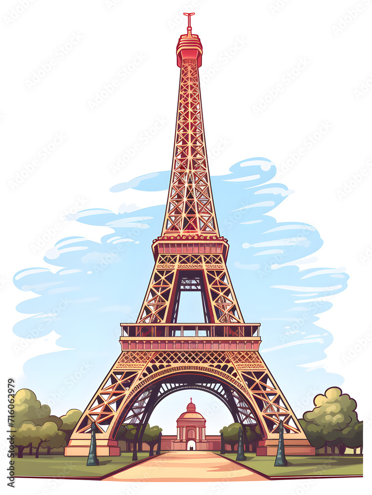 Clip art Illustration of Eiffel Tower 