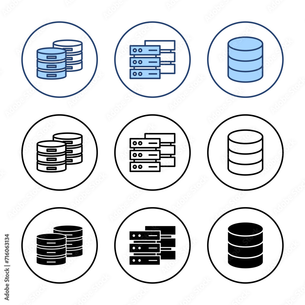 Database icon vector. database sign and symbol Database icon vector. database sign and symbol