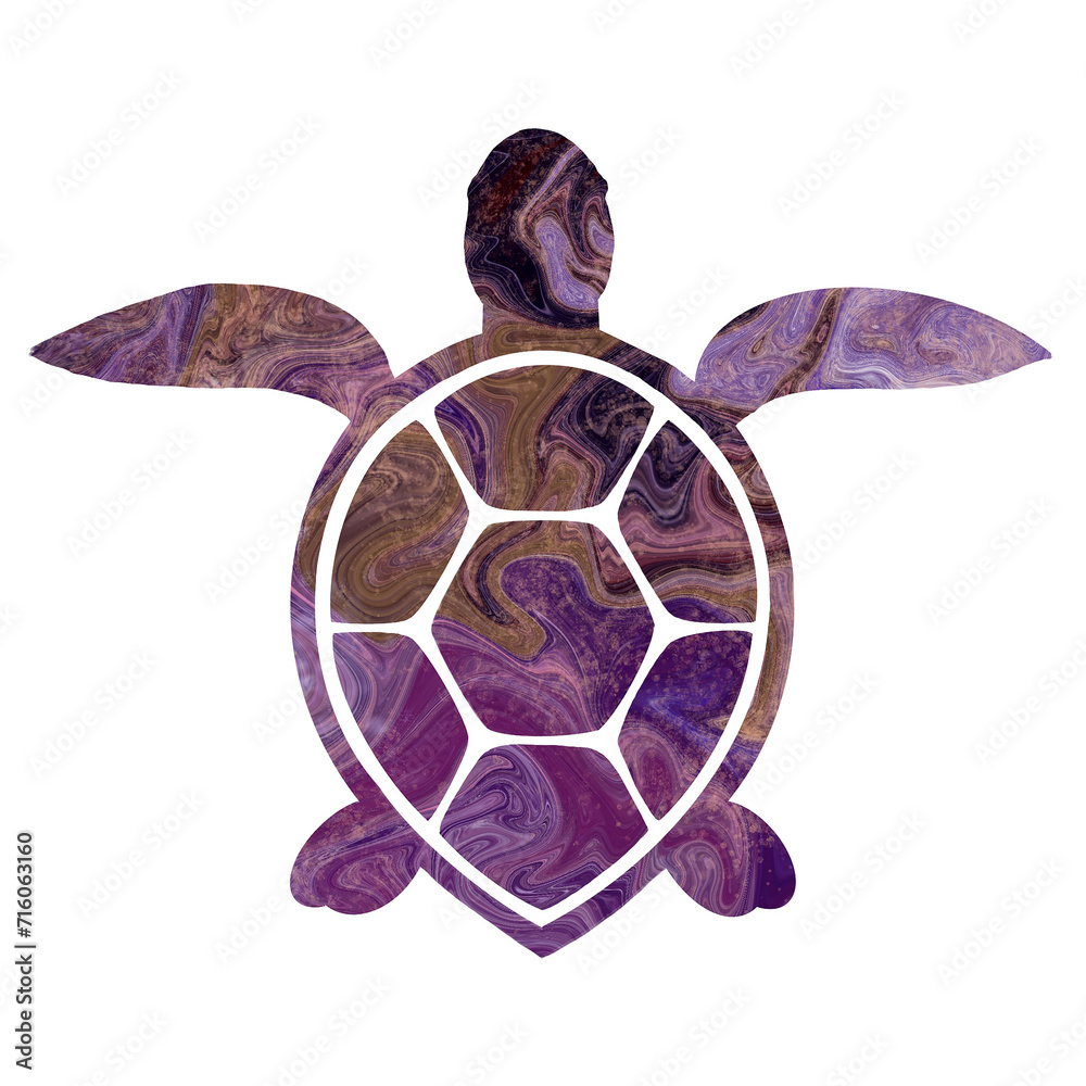 Fototapeta premium Colorful Turtle Silhouette
