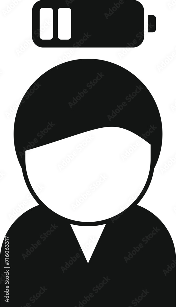 Low person energy icon simple vector. Late home work. Online business Low person energy icon simple vector. Late home work. Online business