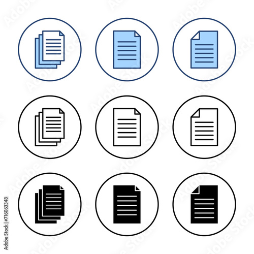 Document icon vector. Paper sign and symbol. File Icon