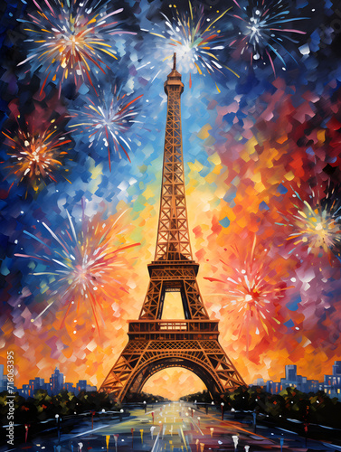 Eiffel Tower art painting © toomi123