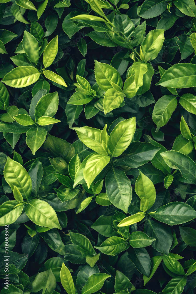 tea bushes, top view tea bushes, top view