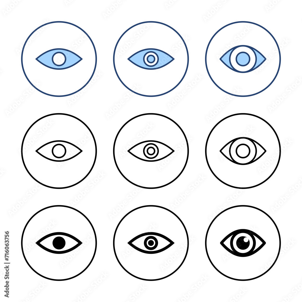 Eye icon vector. Eye sign and symbol. Look and Vision icon. Eye icon vector. Eye sign and symbol. Look and Vision icon.