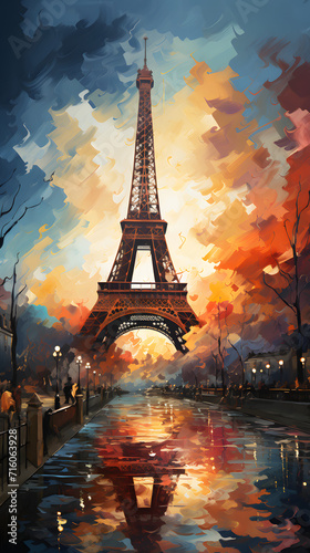 Abstract illustration of Eiffel Tower