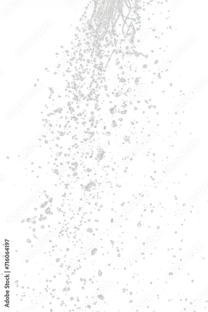 Shape form throw of Water splashes into drop water attack fluttering in air and stop motion freeze shot. Splash Water for explosion texture graphic resource elements, black background isolated