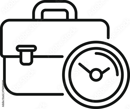 Change work plan icon outline vector. Late desk task. Business online fast