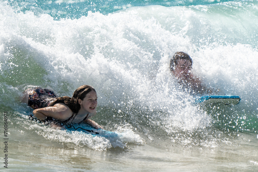 surfing on the beach in hawaii 