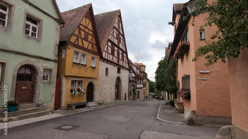 Walking down the street in beautiful Rothenburg ob der Tauber, Germany 