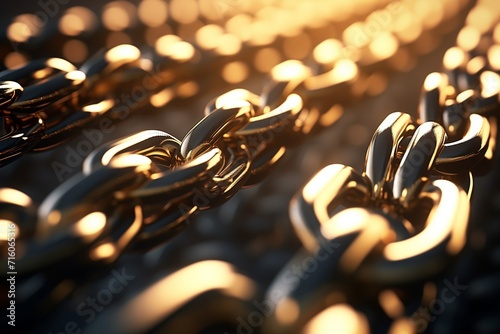 shinny gold metal chains background photo