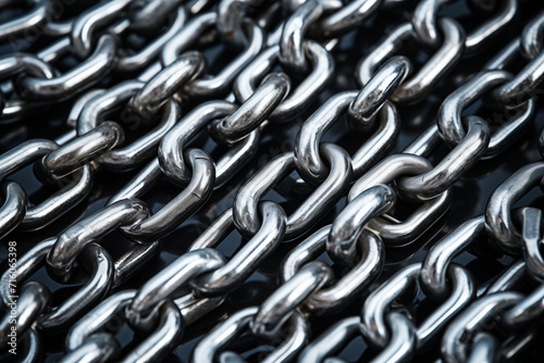 close up of shinny metal chains