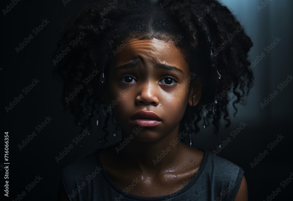 Sad Little Girl With a Troubled Expression Sad Little Girl With a Troubled Expression