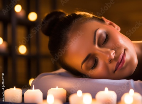 Woman Receiving Soothing Back Massage Treatment at a Relaxing Spa Generative AI