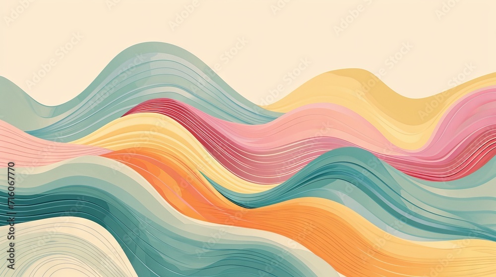Fototapeta retro geometria pastelowe kolory