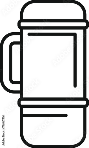 Outdoor camp thermos bottle icon outline vector. Nature breeze. Hot drink
