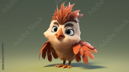 A cute cartoon philipine hawk cuckoo character Ai Generative