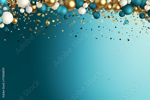 background with bubbles and confetti