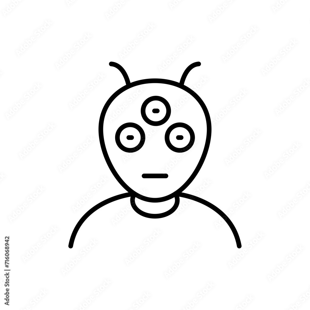 Alien outline icons, minimalist vector illustration ,simple transparent graphic element .Isolated on white background Alien outline icons, minimalist vector illustration ,simple transparent graphic element .Isolated on white background