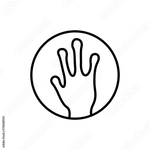 Alien hand outline icons, minimalist vector illustration ,simple transparent graphic element .Isolated on white background