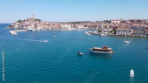 Drone shot of Rovinj, Croatia
