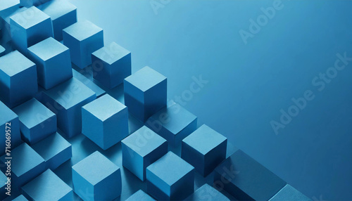 3d blue geometric background design with cubes