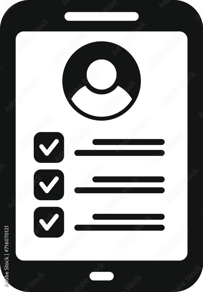 Tablet hr online person icon simple vector. Service marketing. Apply job Tablet hr online person icon simple vector. Service marketing. Apply job