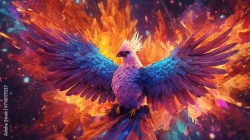 Magic phoenix bird background Ai Generative © Lucky