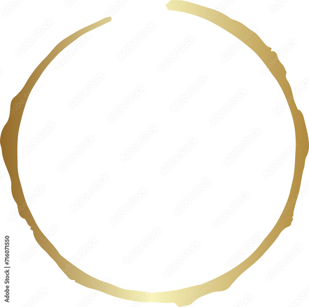 Gold circle line brush set. Element for design Gold circle line brush set. Element for design